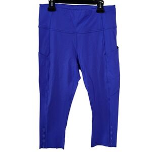 Lululemon Fast and Free High-Rise Crop 19" 8 Royal Blue Excellent